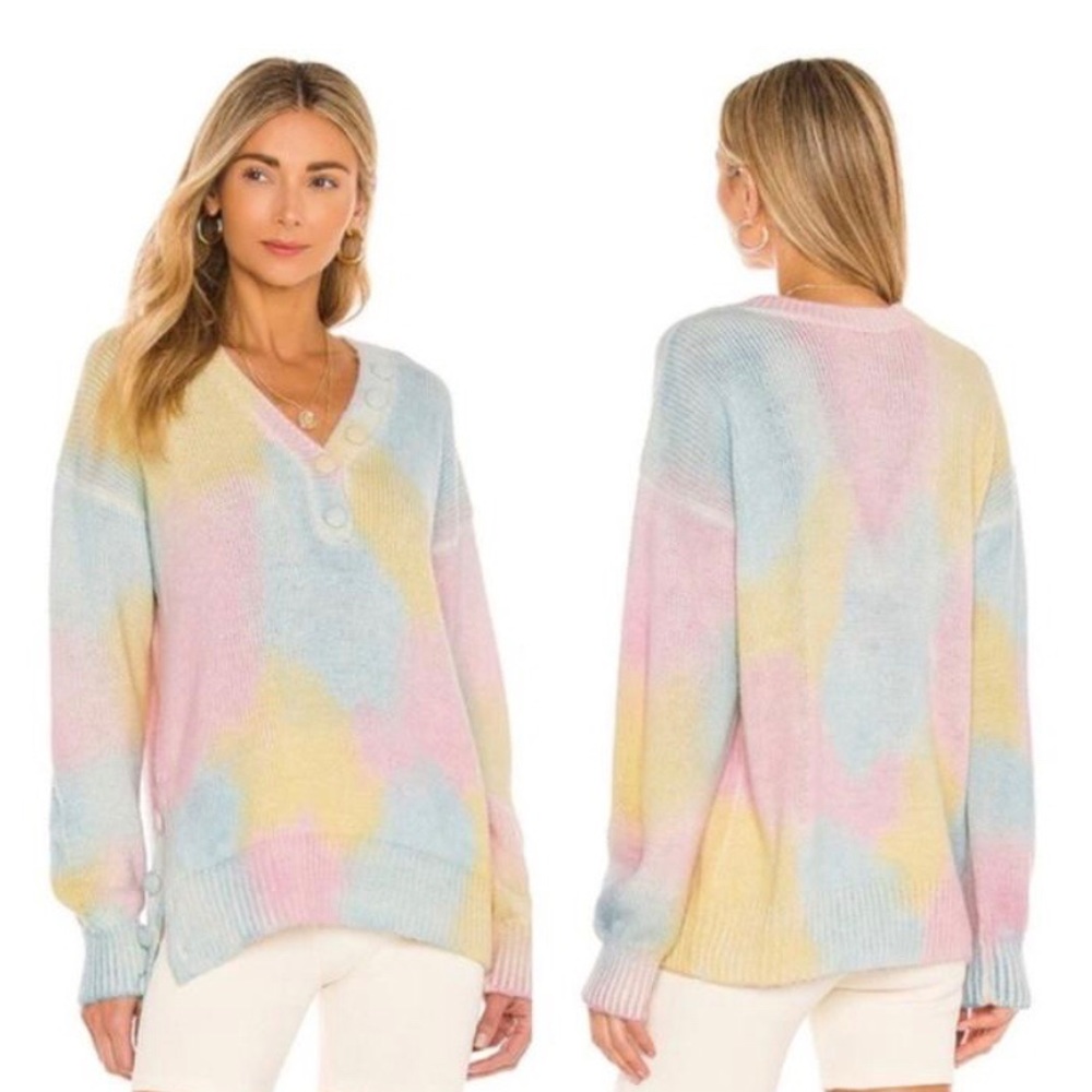 LoveShackFancy Naveen V Neck Fairy Tale Multicolor Sweater
